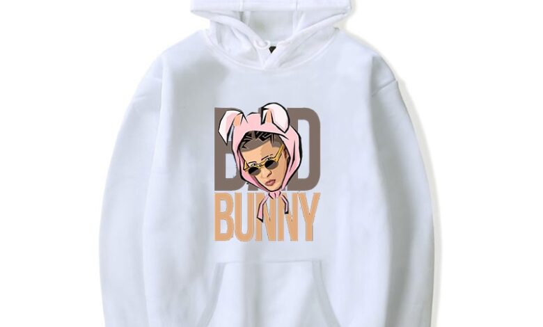 Bad Bunny Face Printed Hoodie